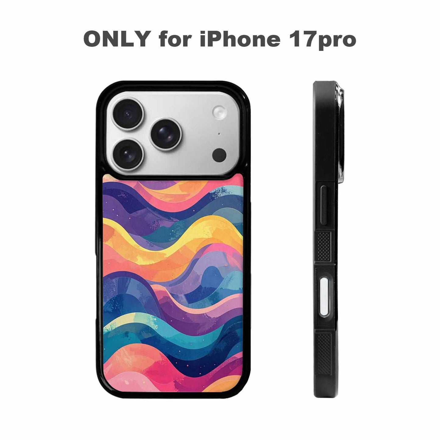 iPhone 17 Pro Case — Glowing Camo Wave Camo, Custom Art Phone Cover