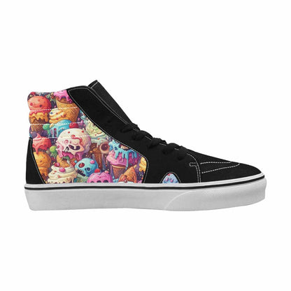 MEN'S Ice Cream Monsters  High Top Canvas Vibrant Chaos Sneakers