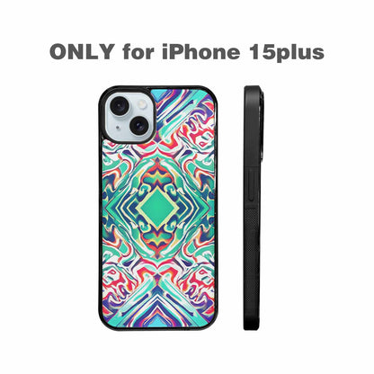 iPhone 15 Plus Case — Holographic Tribal Blaze, Custom Printed Phone Case