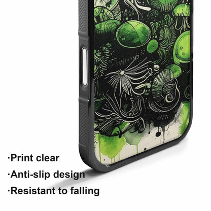 iPhone 17 Case — Sea Creature Burst Black Original Art, Custom Designed Case Cover