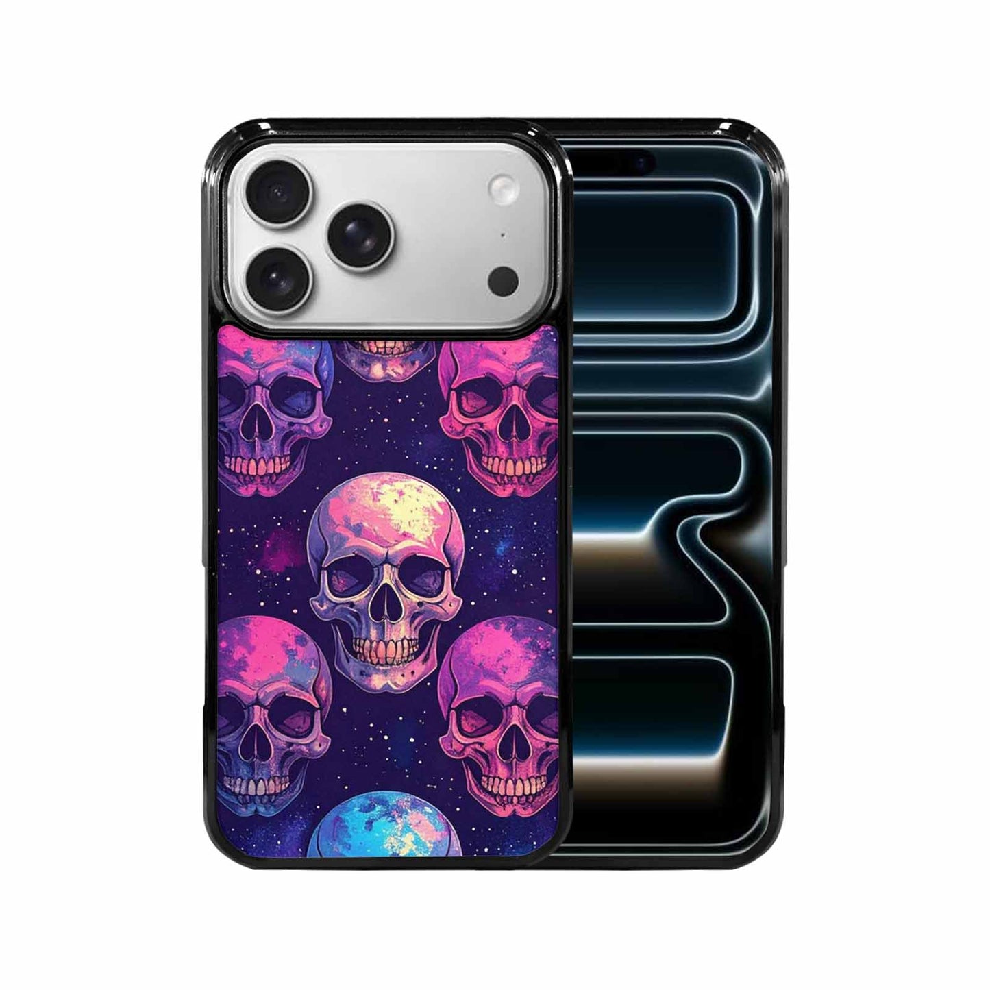 iPhone 17 Pro Max Case — Galaxy Skulls Art Seamless Gothic Skulls, Customized Protective Case