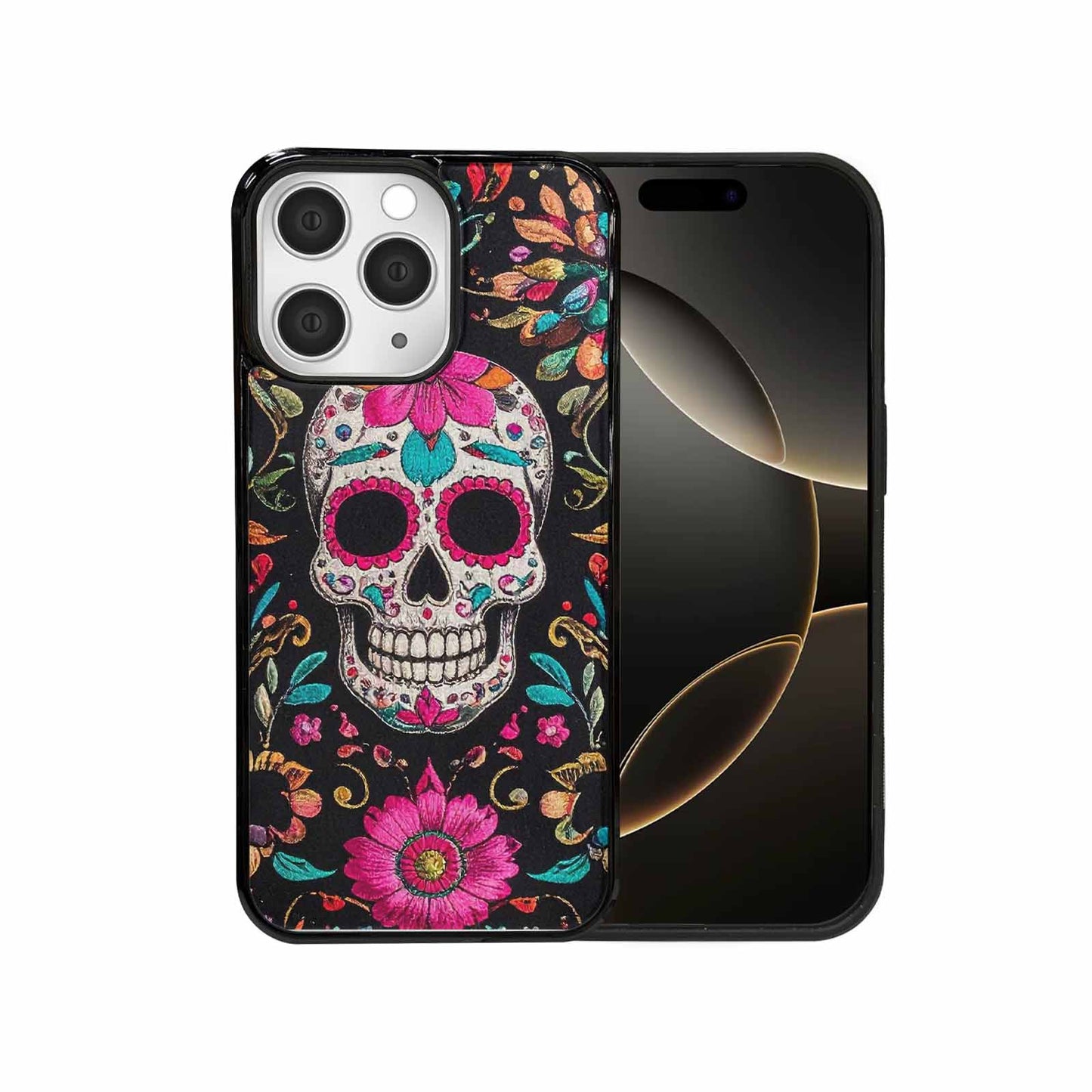 iPhone 15 Pro Max Case — Colorful Dia De Los Muertos Sugar, Unique Phone Case Design