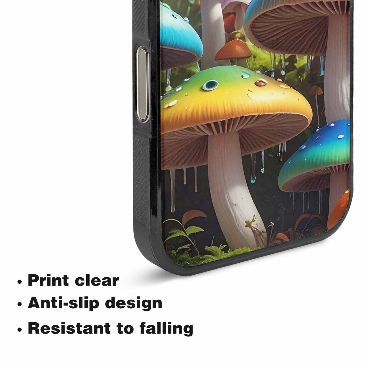 iPhone 16 Pro Max Case — Overlapping Endlessly No Empty Space Mushrooms, Customized Protective Case