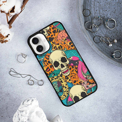 iPhone 16 Plus Case — Snake Print Skull Custom, Original Design Phone Case