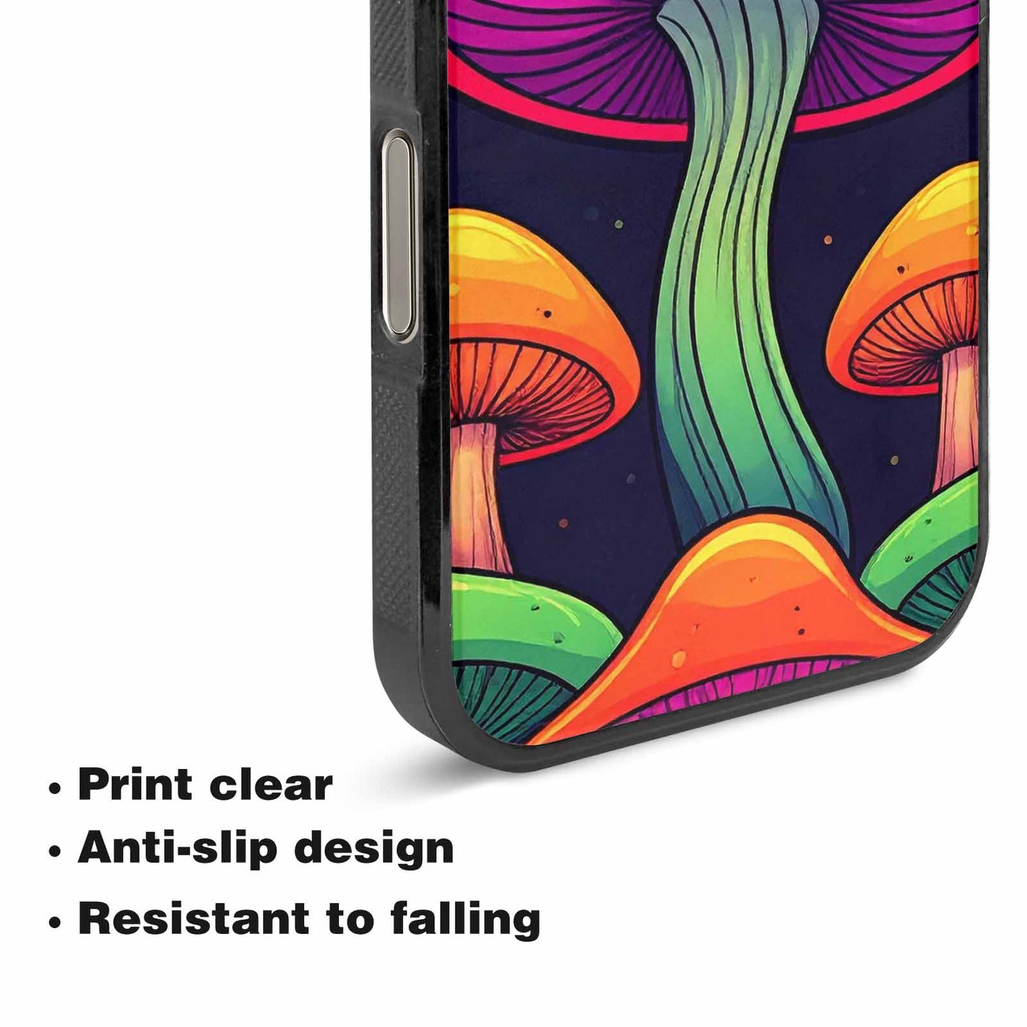 iPhone 16 Pro Max Case — Psychedelic Mushroom Cartoon Pattern, Custom Made Phone Cover