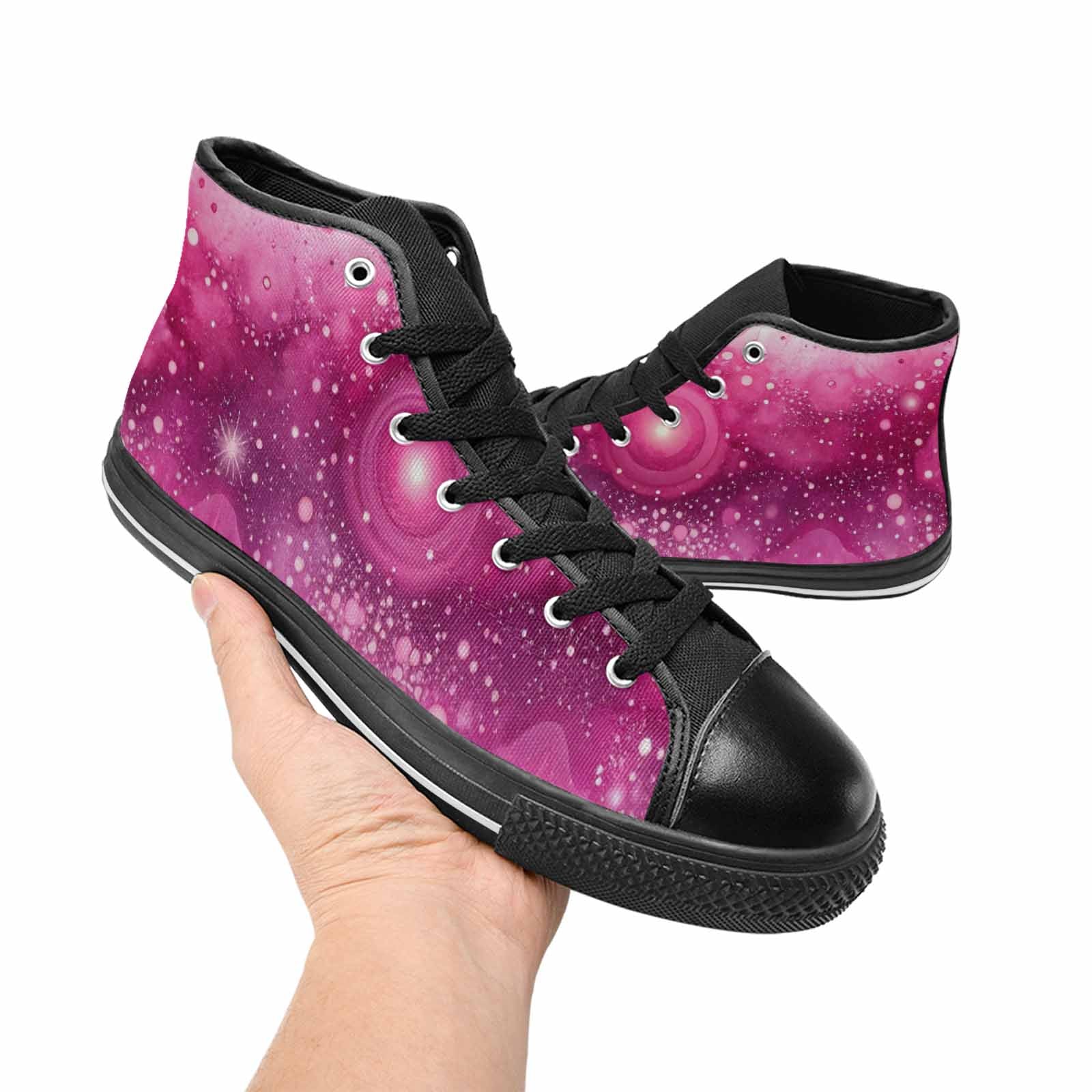 MEN'S Galaxy Art - High Top Canvas Cottagecore Shoes