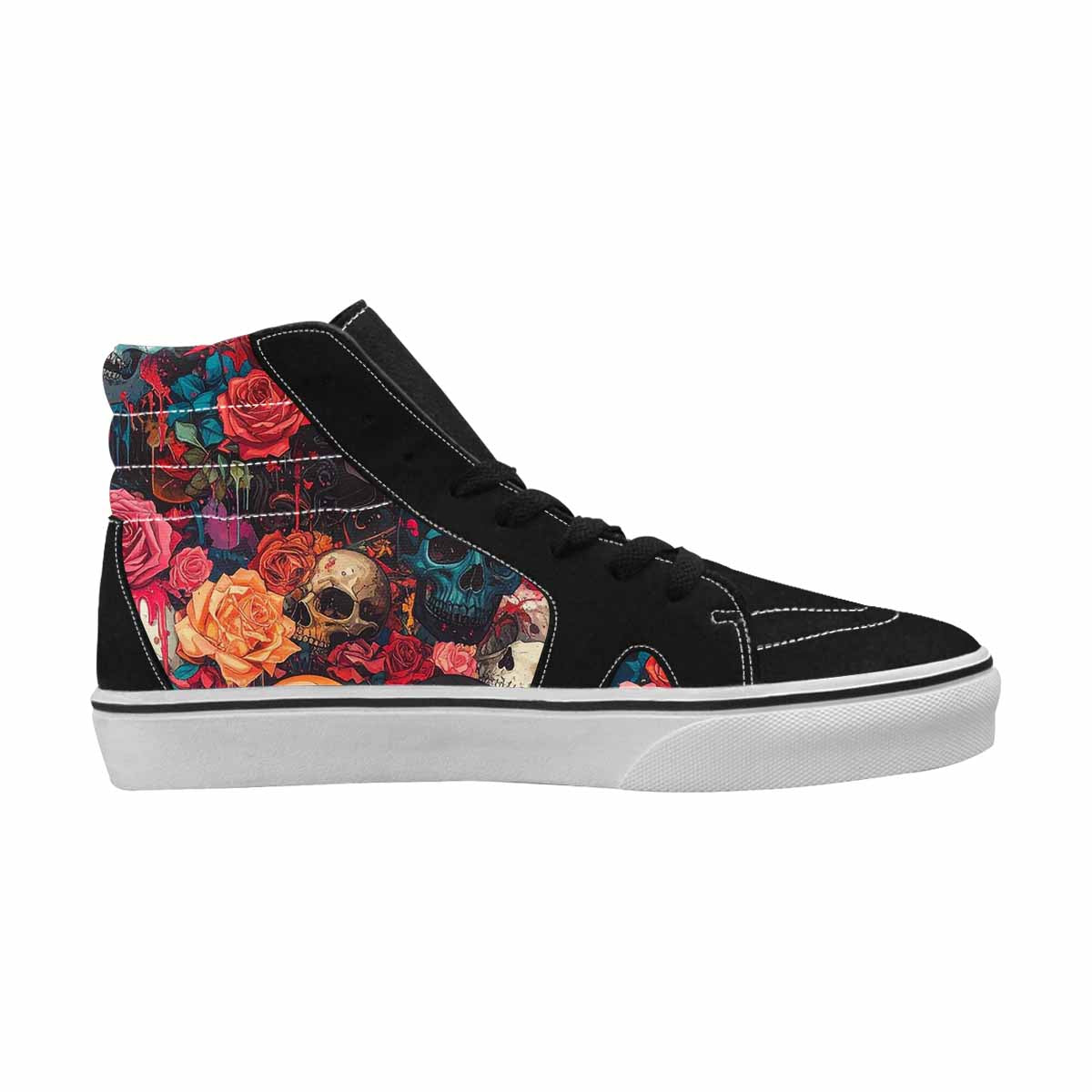 MEN'S Skulls Roses Skulls Roses High Top Canvas Dark Academia Sneakers