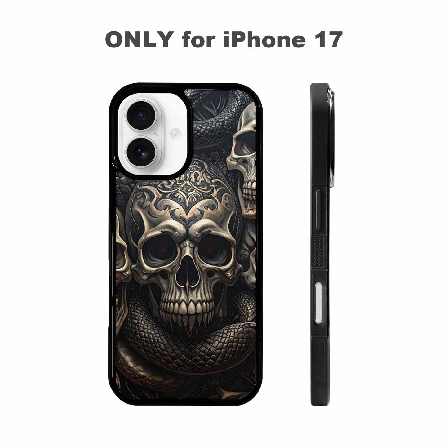 iPhone 17 Case — Skull Dark Art Gothic Print Gothic, Custom Print Case Cover