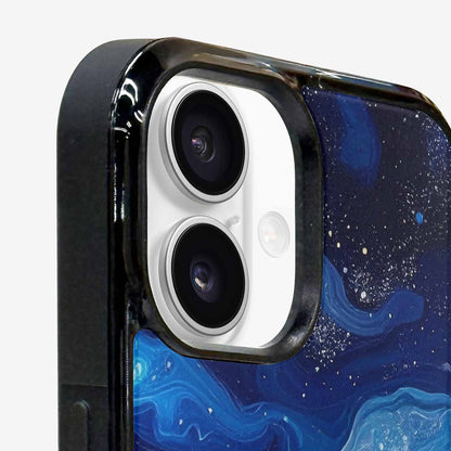 iPhone 16 Case — Galaxy Art Blue Starfield Small Galaxy, Original Design Phone Case