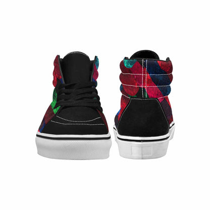 WOMEN'S Dark Snake Print High Top Canvas Neon Fantasy Custom Sneakers