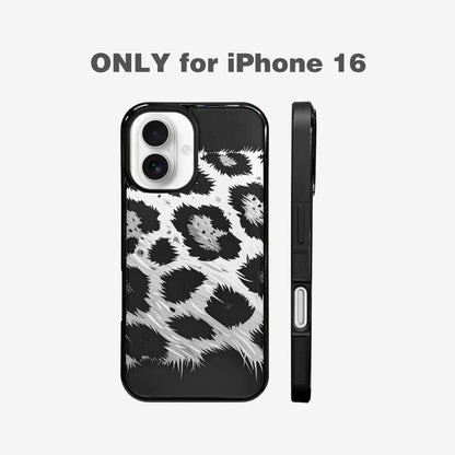 iPhone 16 Case — Leopard Print Black And White Style, Custom Art Phone Cover