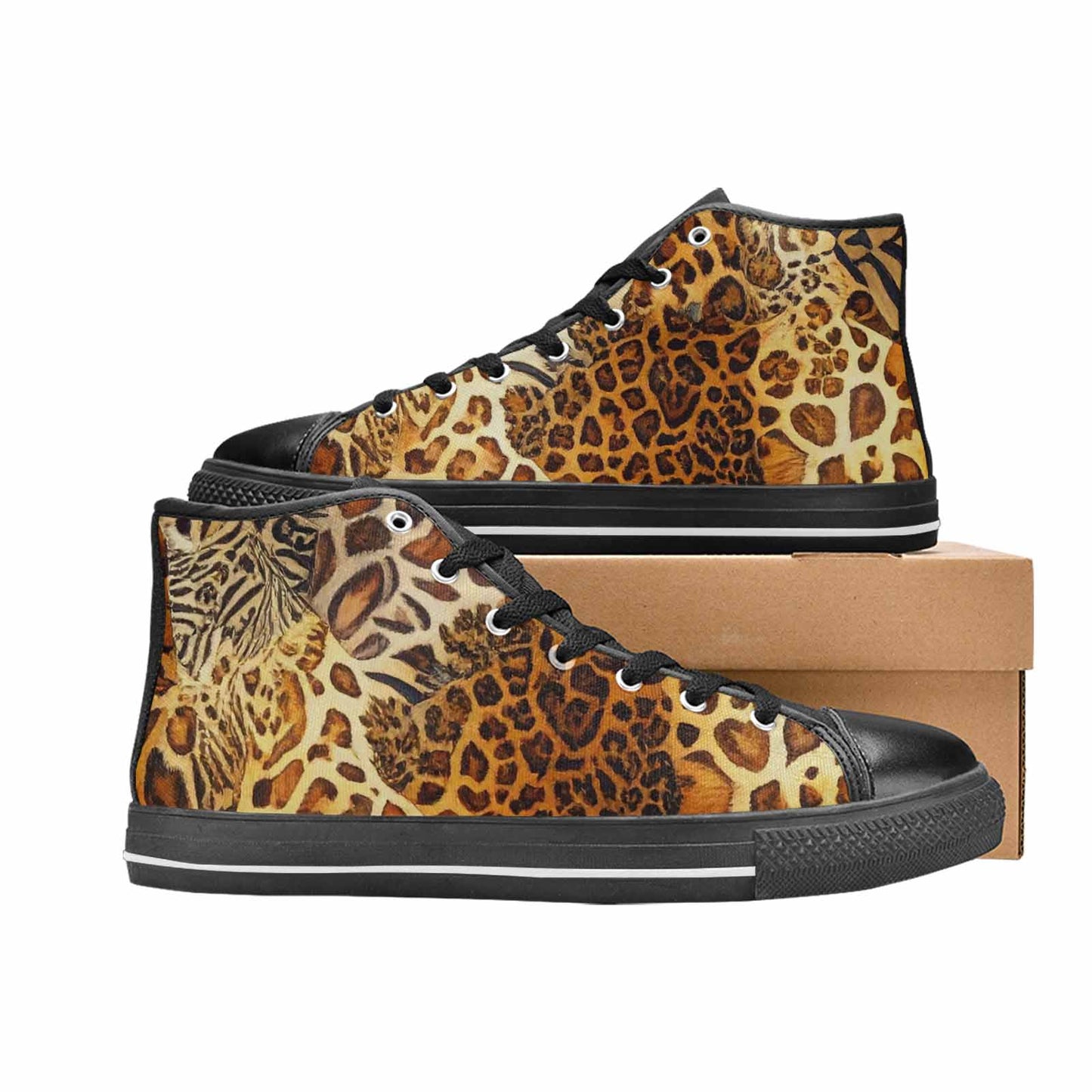 MEN'S Animal Print High Top Canvas Grunge Sneakers