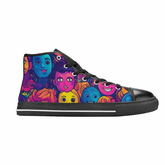 WOMEN'S Funny Looking Cartoon High Top Canvas Aesthetic Custom Shoes