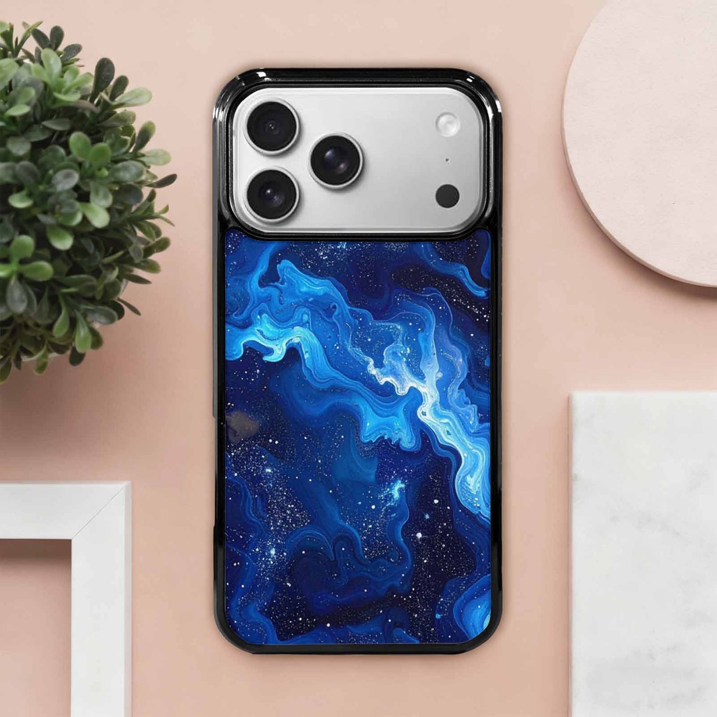 iPhone 17 Pro Max Case — Galaxy Art Blue Starfield Galaxy Space, Personalized Phone Case