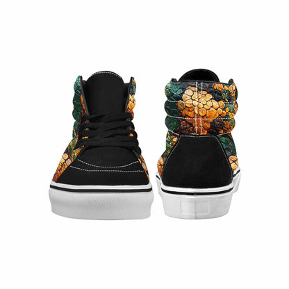WOMEN'S Snake Skin Reptile High Top Canvas Vivid Custom Sneakers