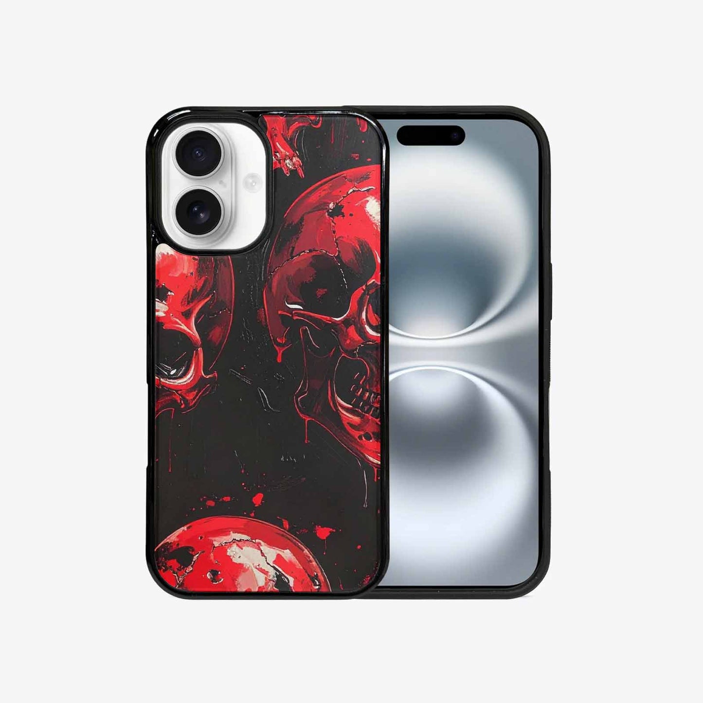 iPhone 16 Case — 1000\'s Of Skulls Overlapping Eachother Everywhere, Custom Designed Case Cover
