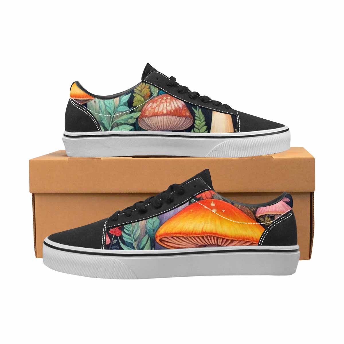 WOMEN'S Mushrooms  Botanical Mushrooms Lace-Up Canvas Y2K Shoes