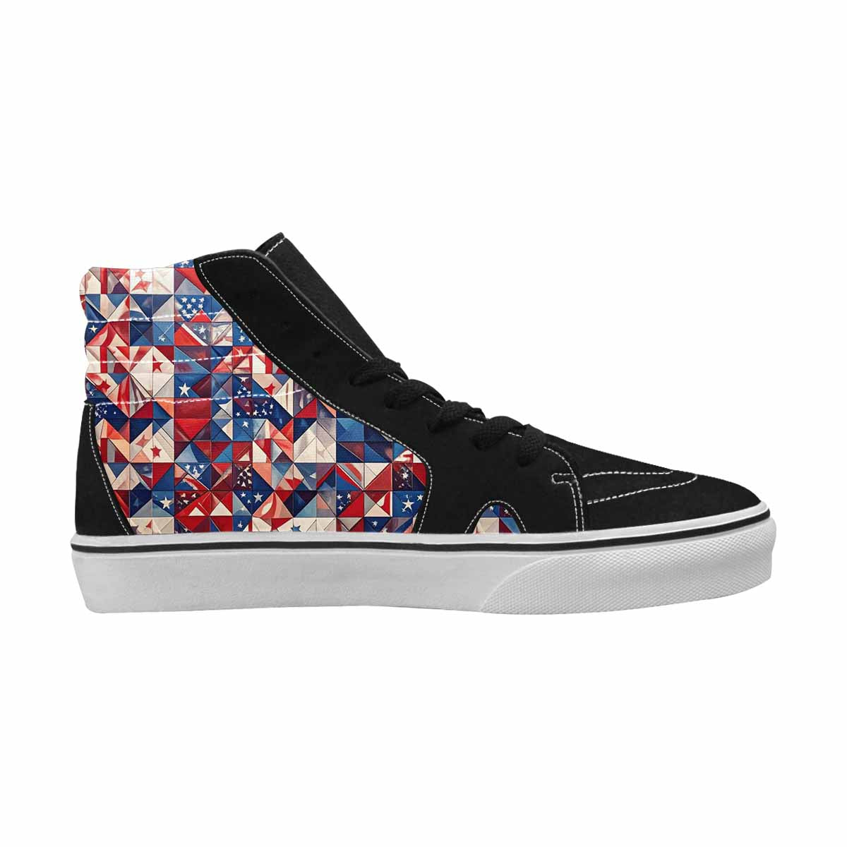 WOMEN'S American Flag Stars High Top Canvas Wallpaper Art Sneakers