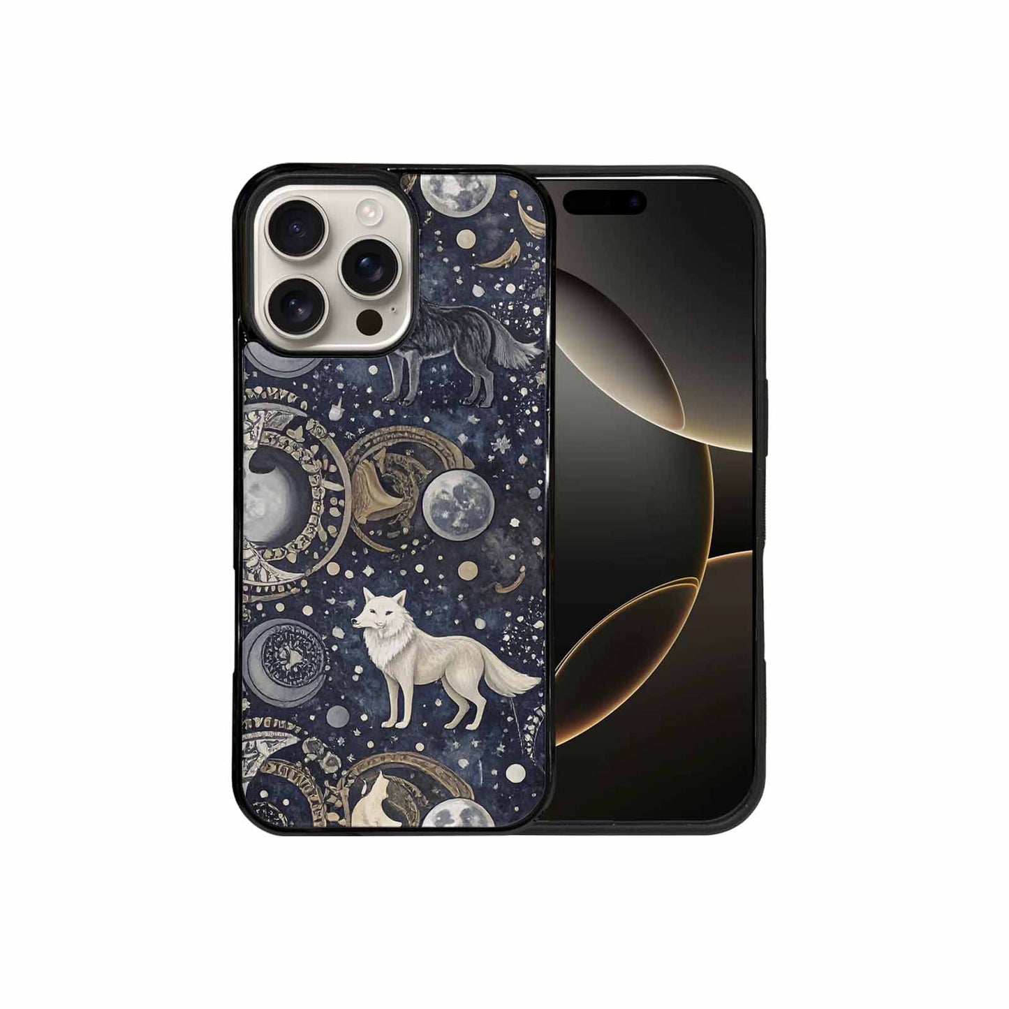iPhone 16 Pro Max Case — Wolves Everywhere Collage Overlap Small Wolf, Custom Made Phone Cover