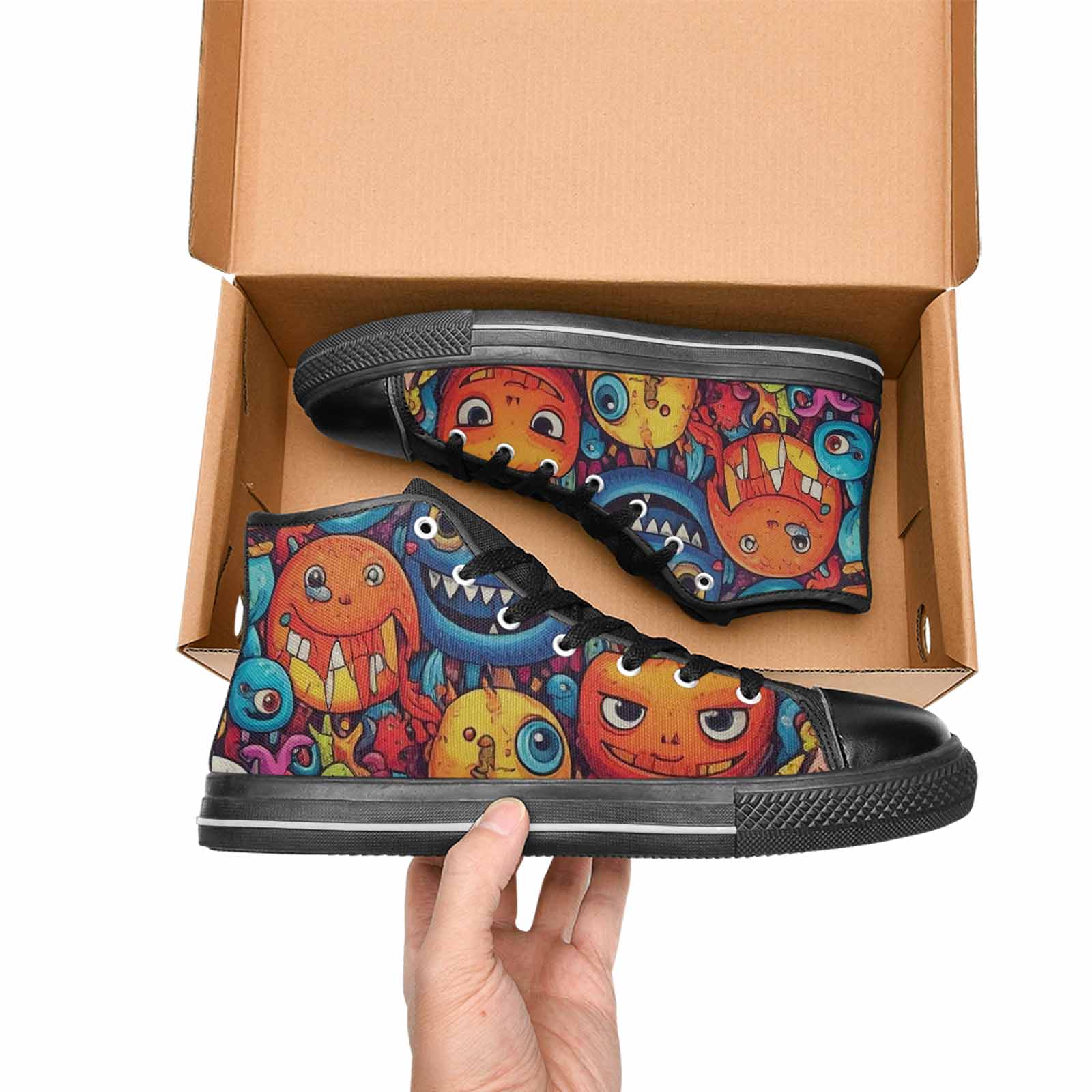 MEN'S Cartoon Monster Character High Top Canvas Y2K Custom Sneakers