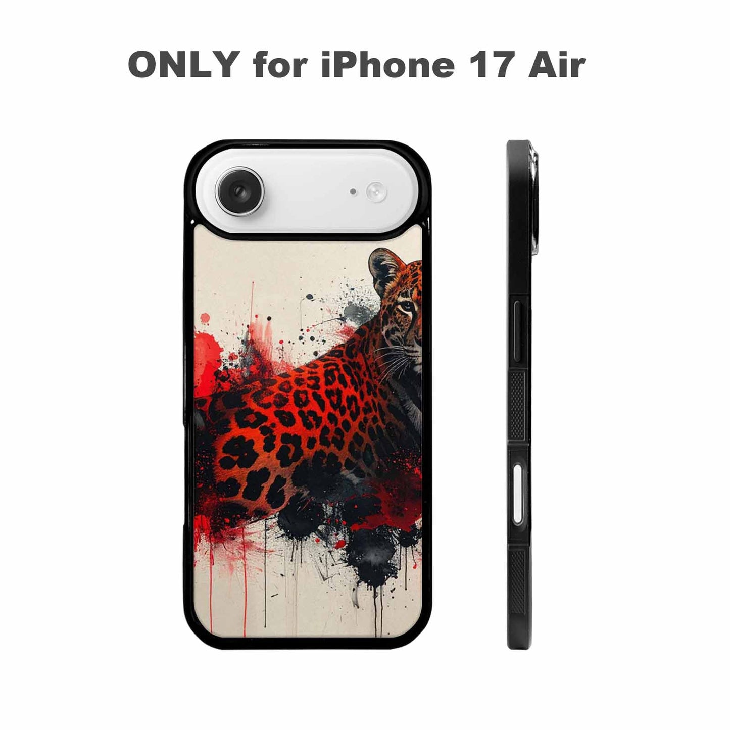 iPhone 17 Air Case — Animal Print Black Red Ink Animal, Custom Art Phone Cover