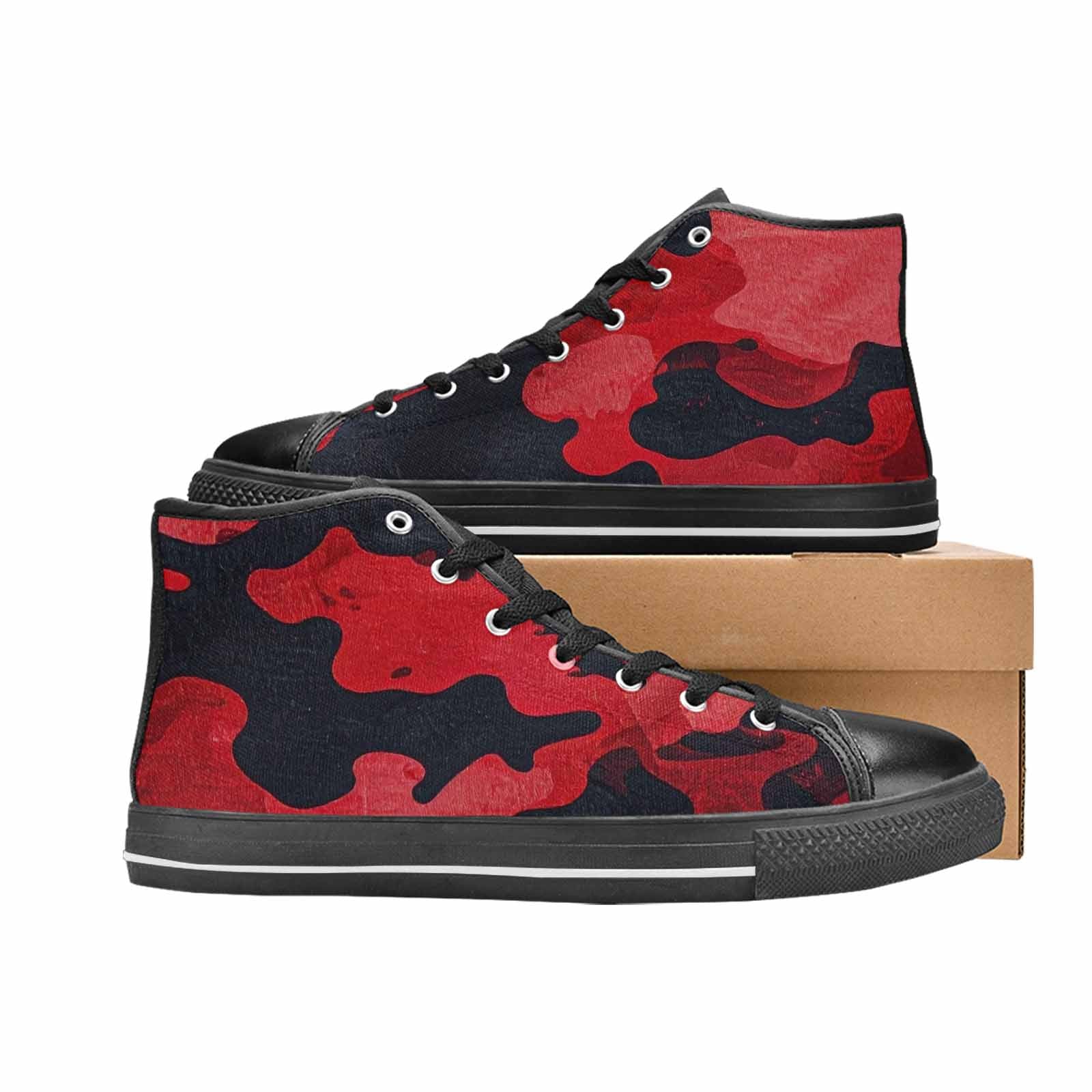 MEN'S Tactical Camo Red Black High Top Canvas Dark Academia Sneakers