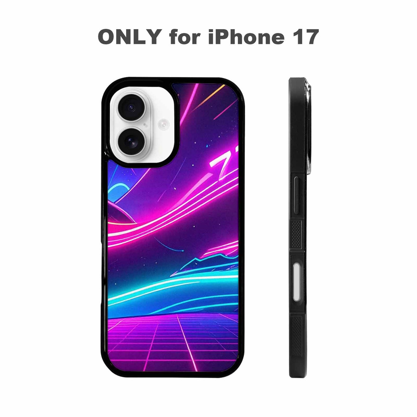iPhone 17 Case — Neon Cartoon Art Pattern Retro Vintage, Custom Phone Case