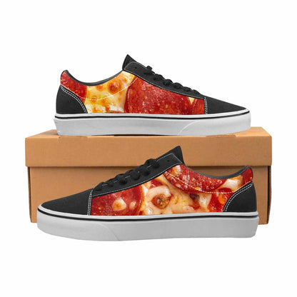 WOMEN'S Pepperoni Pizza Print Canvas Lace-Up Y2K Custom Shoes