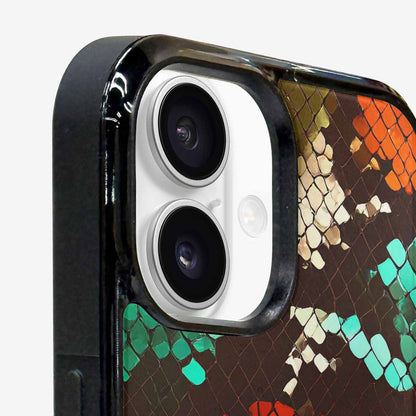 iPhone 16 Case — Snake Print Dark Seamless Pattern Vibrant, Original Design Phone Case