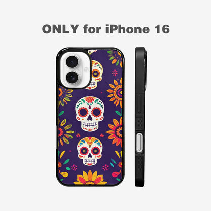 iPhone 16 Case — Sunflowers Hundreds Of Skulls Art Seamless, Custom Designed Case Cover