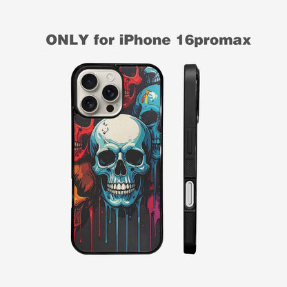 iPhone 16 Pro Max Case — Dripping Skulls Collage Custom, Custom Art Phone Cover