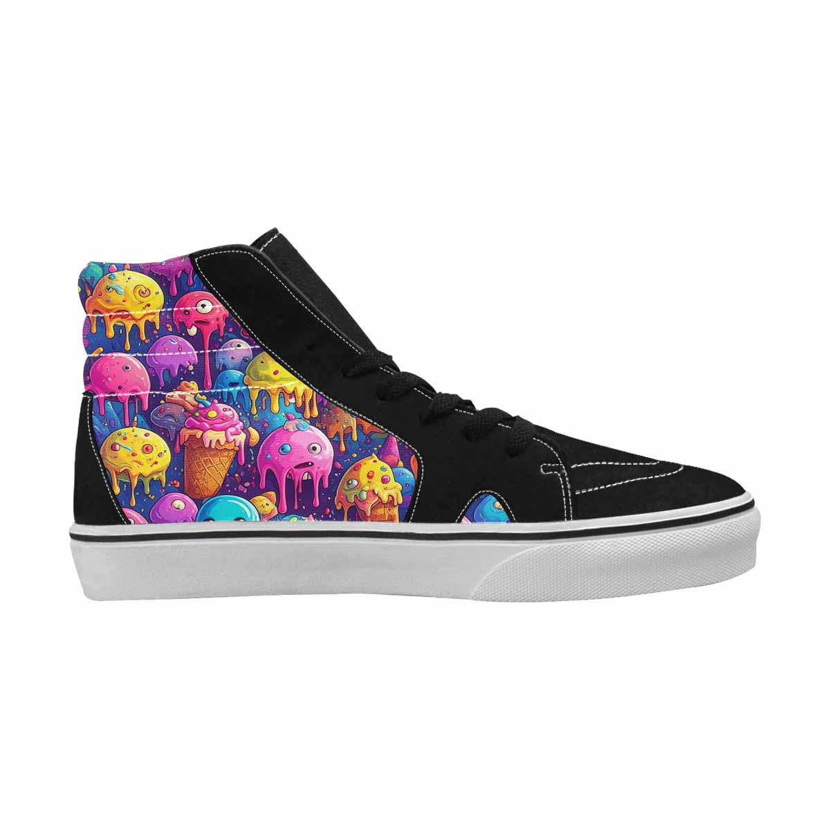 MEN'S Melting Ice Cream Monster High Top Canvas Surreal Custom Shoes