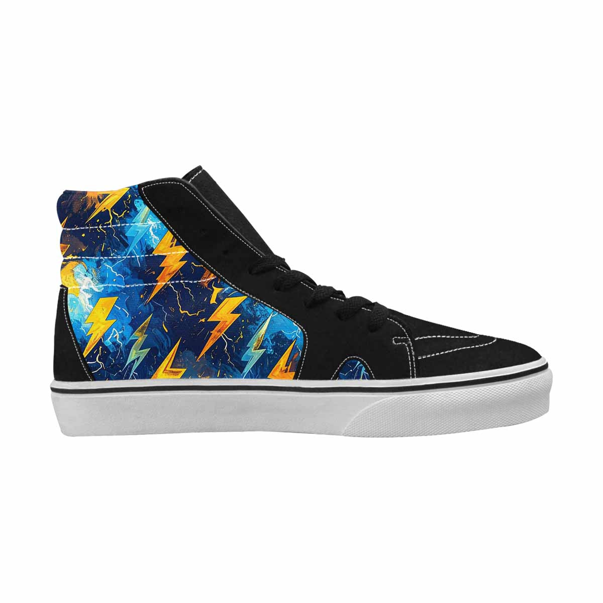 WOMEN'S Lightning Bolt High Top Canvas Neon Fantasy Shoes
