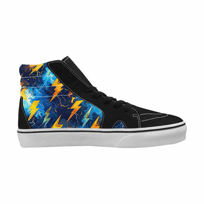 WOMEN'S Lightning Bolt High Top Canvas Neon Fantasy Shoes