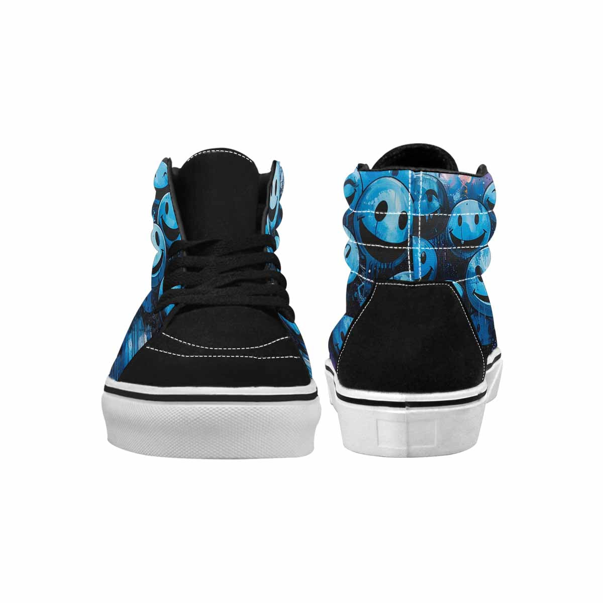 MEN'S Melting Moon Smiley High Top Canvas Cottagecore Custom Sneakers