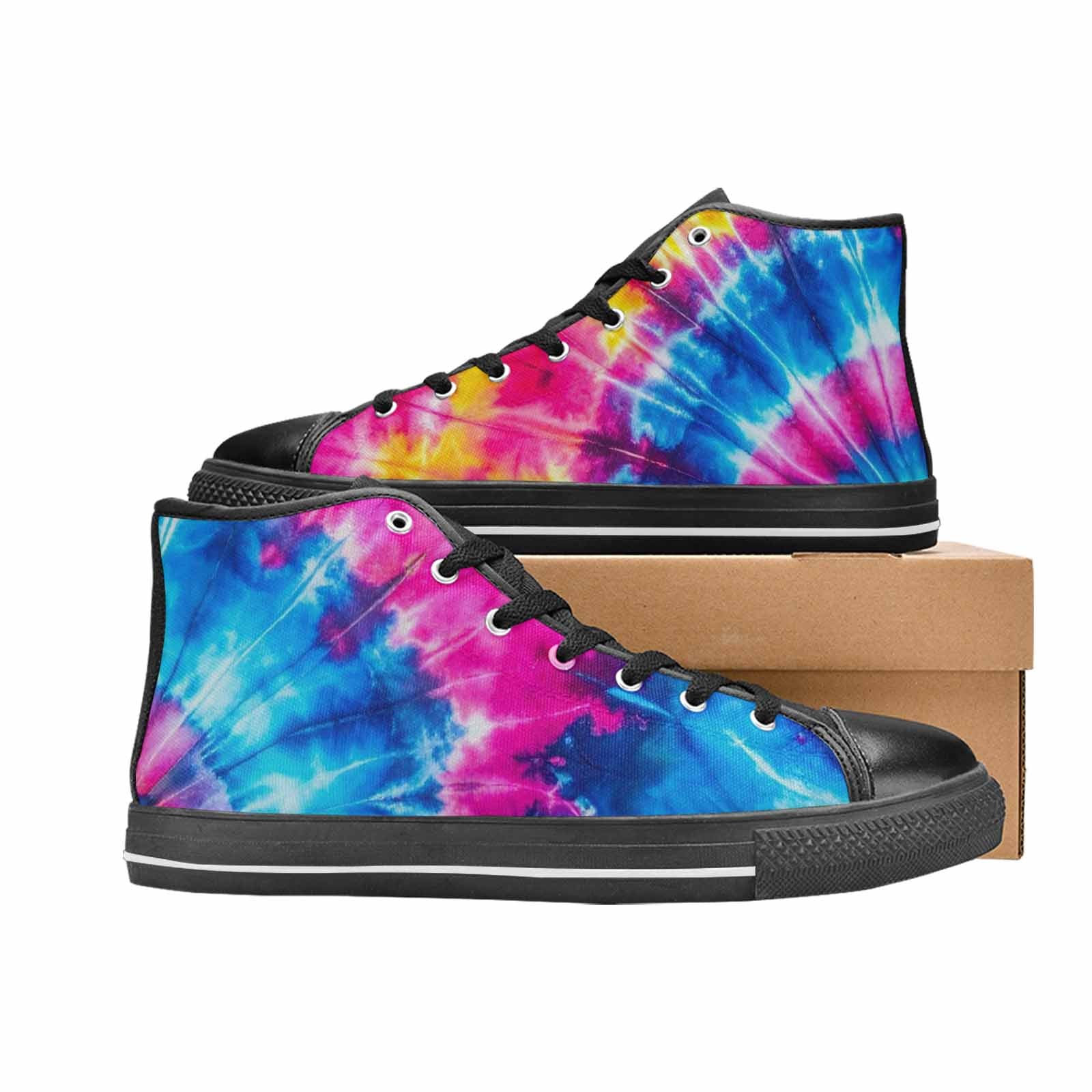 WOMEN'S Tie Dye Acid Wash Color High Top Canvas Grunge Sneakers
