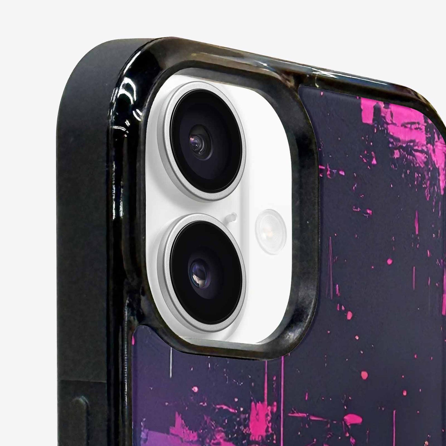iPhone 16 Case — Glitch Dark Art Seamless Pattern Vibrant, Custom Printed Phone Case