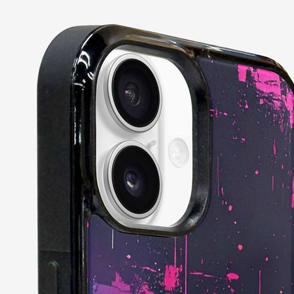iPhone 16 Case — Glitch Dark Art Seamless Pattern Vibrant, Custom Printed Phone Case