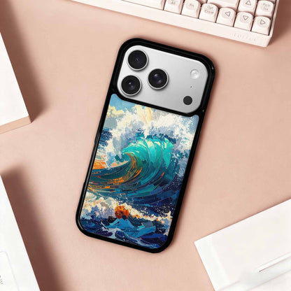 iPhone 17 Pro Case — Wave Crest Splash Wave Crest Watercolor, Custom Made Phone Cover