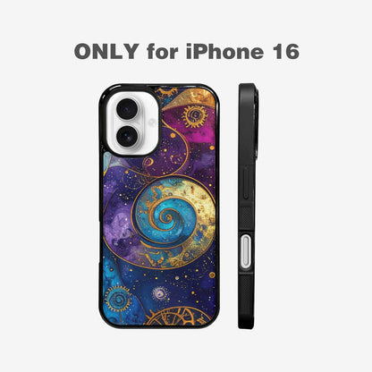 iPhone 16 Case — Steampunk Galaxy Art Seamless Pattern Vibrant, Customized Protective Case