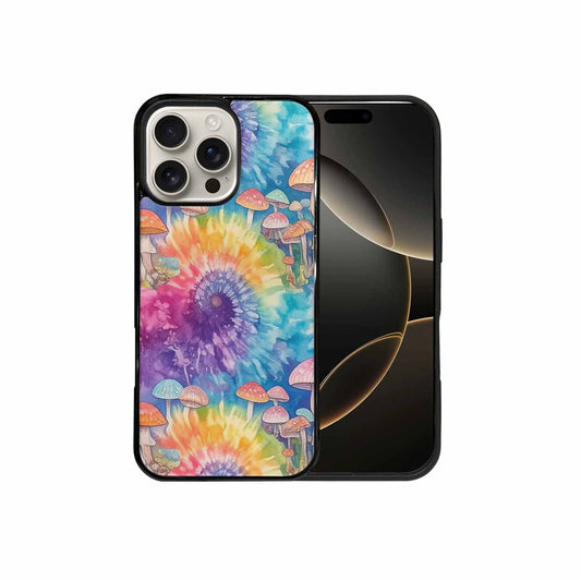 iPhone 16 Pro Max Case — Mushrooms Tie Dyemushrooms Pat 9i2, Custom Printed Phone Case
