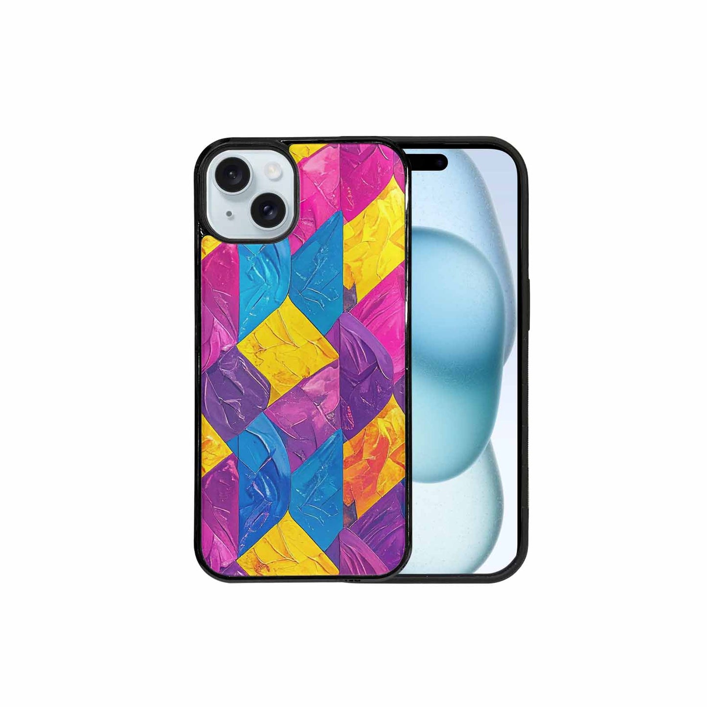 iPhone 15 Plus Case — Pansexual Flag Color Theme Small Rainbow, Custom Made Phone Cover