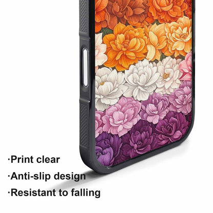 iPhone 17 Pro Max Case — Lesbian Flag Color Theme Original Art, Custom Print Case Cover