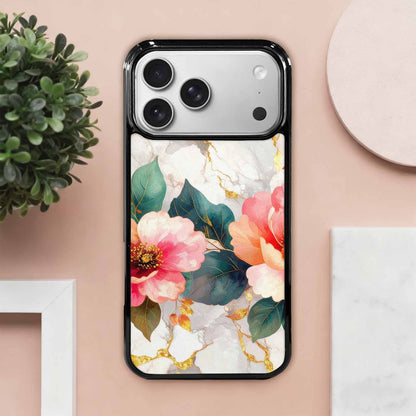 iPhone 17 Pro Max Case — Marble Floral Art Seamless Floral, Custom Print Case Cover