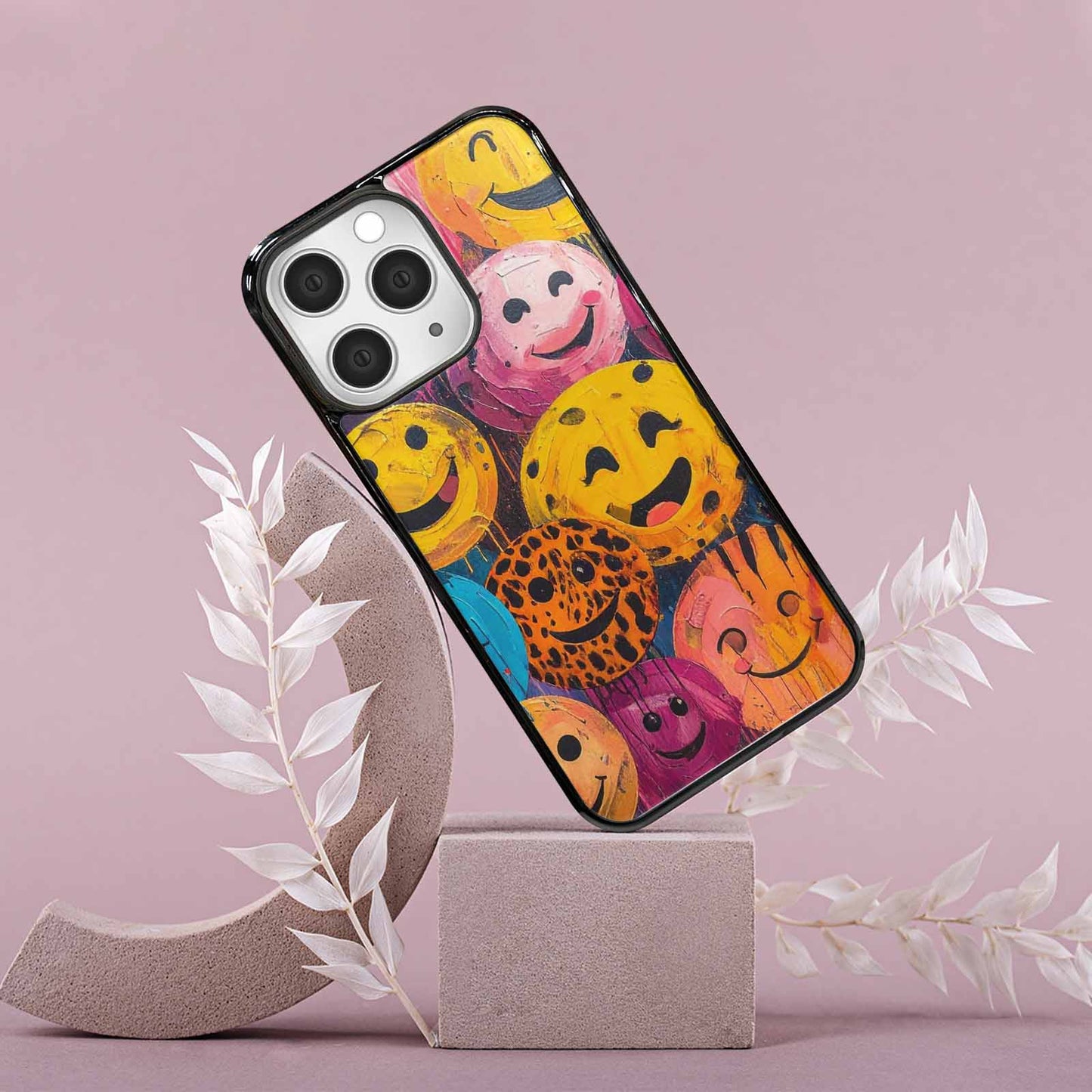 iPhone 15 Pro Max Case — Smiley Faces Animal Printsmile, Custom Made Phone Cover