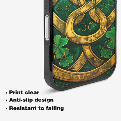 iPhone 16 Plus Case — Irish Celtic Knot Pattern Shamrocks Seamless, Unique Phone Case Design