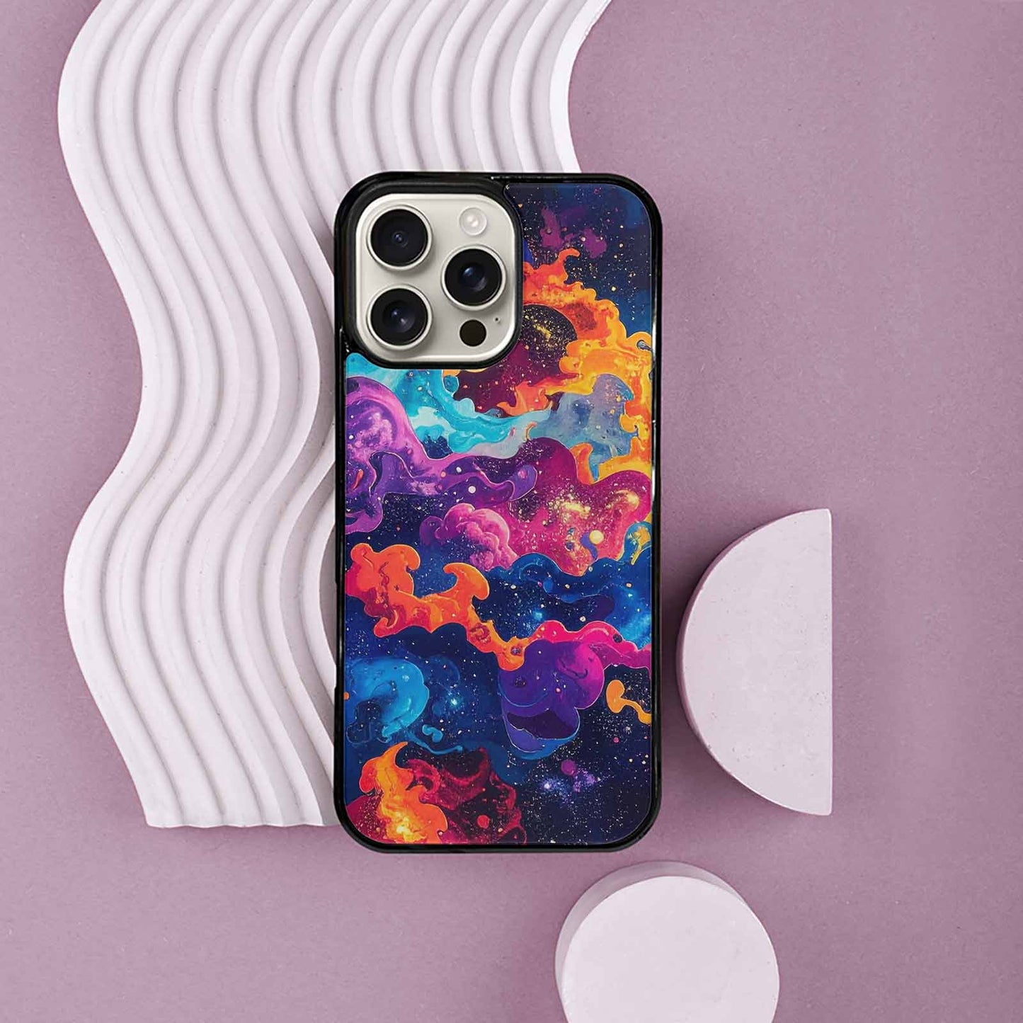iPhone 16 Pro Max Case — Cosmic Creature And Object Mashup Pattern, Unique Phone Case Design
