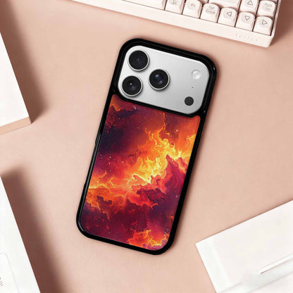 iPhone 17 Pro Case — Galaxy Art Red Orange Supernova Galaxy, Personalized Phone Case