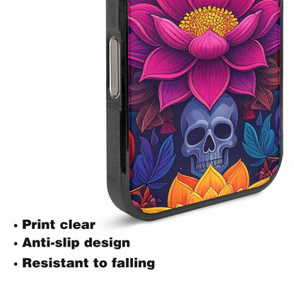 iPhone 16 Pro Case — Lotus Skulls, Personalized Phone Case