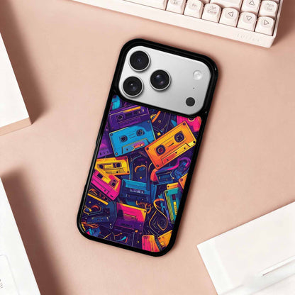 iPhone 17 Pro Case — Retro Cassette Tape Pattern Hundreds Retro, Custom Print Case Cover
